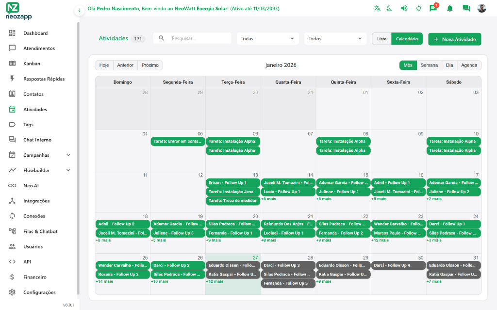 NeoZapp Gestão de Atividades