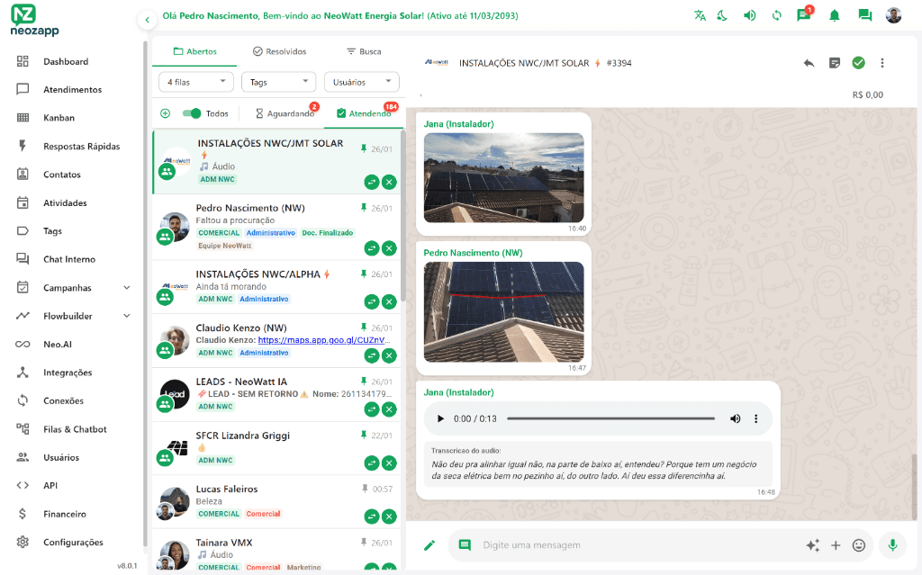 Interface de Chat NeoZapp